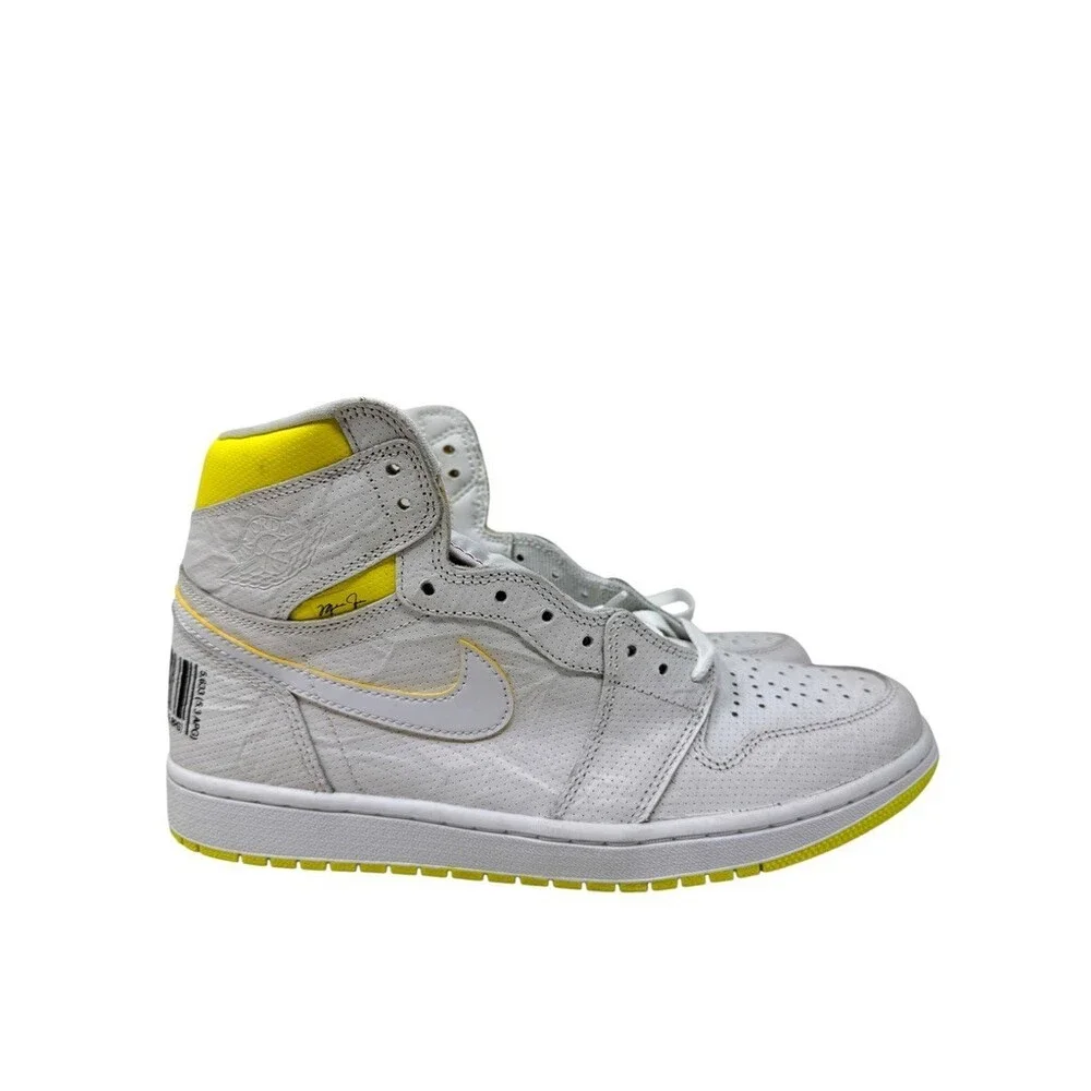 Nike Air Jordan 1 High First Class Flight 555088-170 White Yellow Men 11 sneaker
